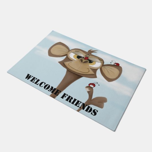 Paillasson Singe idiot et coccinelles (Incliné)