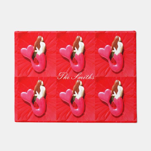 Paillasson sirène à queue rouge (Devant)