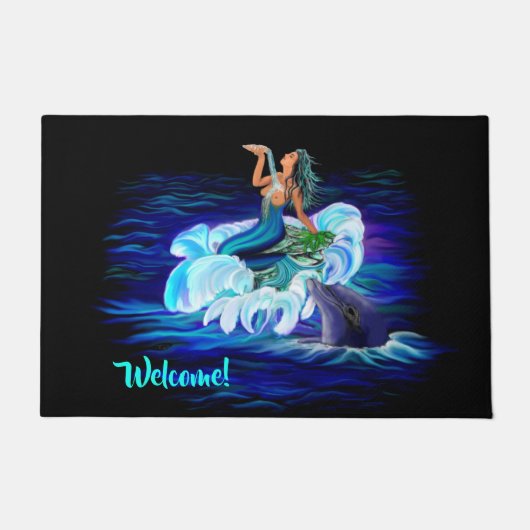 Paillasson Sirène avec dauphin (Devant)