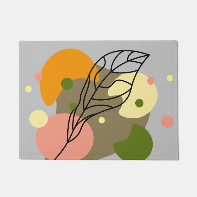 Paillasson Sites abstraits intéressants avec feuilles (Devant)