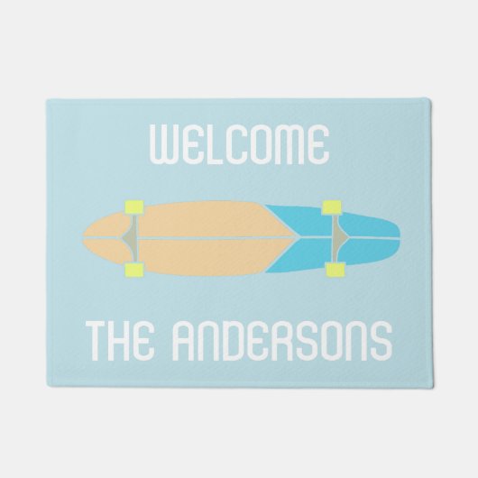 Paillasson Skate de planche à roulettes personnalisé (Devant)