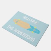 Paillasson Skate de planche à roulettes personnalisé (Incliné)