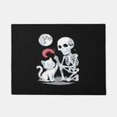 Paillasson Skeleton Chat Halloween drôle mignon Éffrayant ess (Devant)