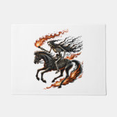 Paillasson Skeleton Horseman Riding Flaming Horse (Devant)