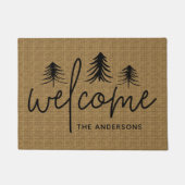 Paillasson Sketched Pines Personalized Welcome Doormat (Devant)