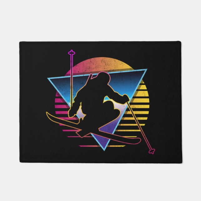 Paillasson Ski Vintage de neige 80s (Devant)