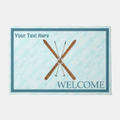 Paillasson Skis De Fond Sur Neige - Bienvenue (Devant)