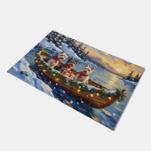 Paillasson Skye Terrier Christmas Boat Holiday (Incliné)