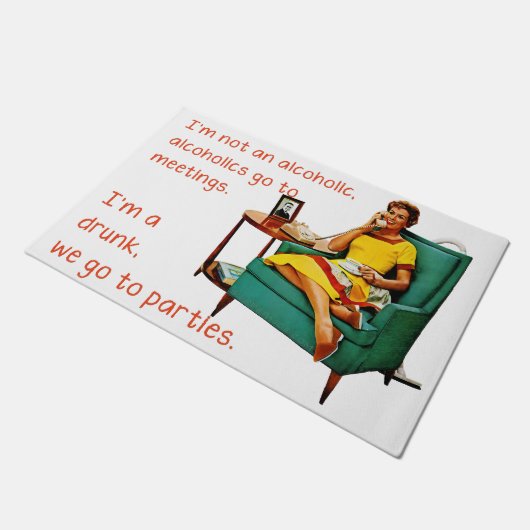 Paillasson SlipperyJoe socialiser la fête de la boisson vinta (Incliné)