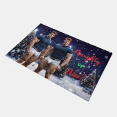 Paillasson SlipperyJoe's décoré enneigé de Noël tre (Incliné)