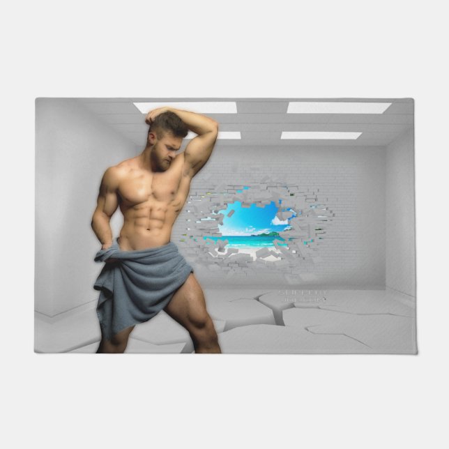 Paillasson SlipperyJoe's Man serviette brisée mur de brique b (Devant)