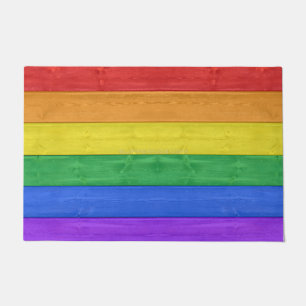 Paillasson SlipperyJoe's orgueil drapeau en bois horizontal a