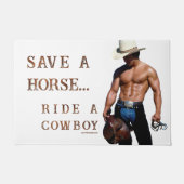 Paillasson SlipperyJoe's save horse ride paille cowboy casque (Devant)