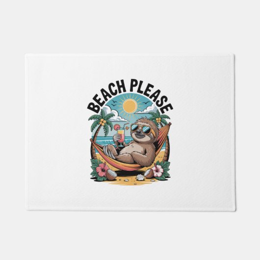 Paillasson Sloth avec glace Crème Plage d'été S'il vous plaît (Devant)
