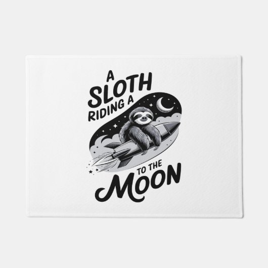 Paillasson Sloth Riding a Rocket to the Moon (Devant)