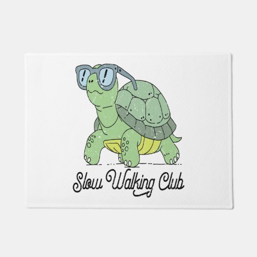Paillasson Slow Walking Club Cute Funny Turtle (Devant)