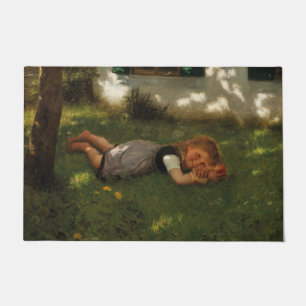 Paillasson Snack Time (Sweet Young Girl Lying on the Grass)