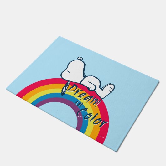 Paillasson Snoopy | Rêver en couleur arc-en-ciel (Incliné)