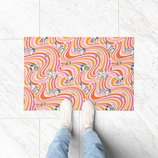 Paillasson Snoopy & Woodstock Super Vibes Motif orange (Intérieur)