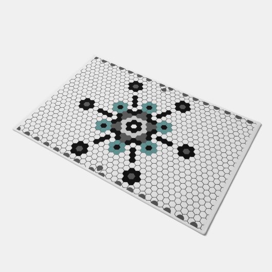 Paillasson Snowflake Fun Winter Farmhouse Tile Motif (Incliné)