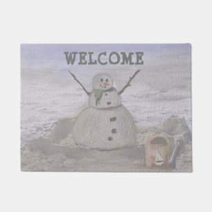Paillasson Snowman Frosty À La Plage Welcome Doormat