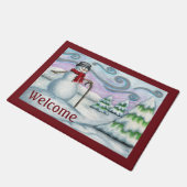 Paillasson Snowman Winter Scene Welcome Doormat (Incliné)