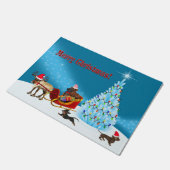 Paillasson Snowy Dachshund Christmas Welcome Mat (Incliné)