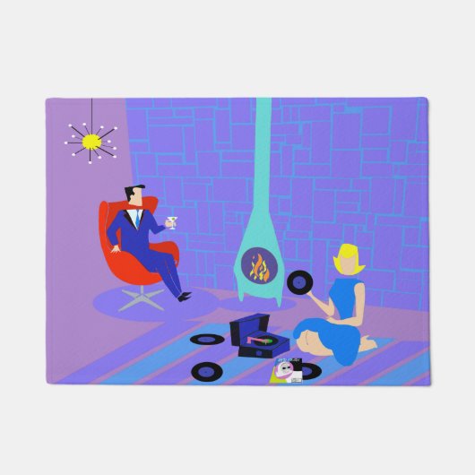 Paillasson Soirée rétro à domicile Mat de porte (Devant)