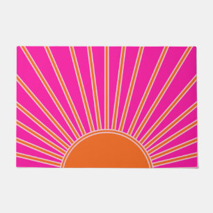 Paillasson Soleil Sunrise Hot Rose Et Orange Preppy Sunshine