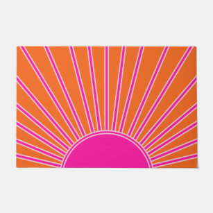 Paillasson Soleil Sunrise Orange Et Rose Chaud Preppy Sunshin