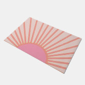 Paillasson Soleil Sunrise rose Abstrait Retro Sunshine (Incliné)