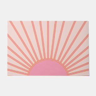 Paillasson Soleil Sunrise rose Abstrait Retro Sunshine