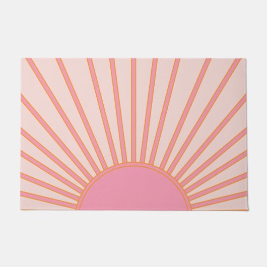 Paillasson Soleil Sunrise rose Abstrait Retro Sunshine (Devant)