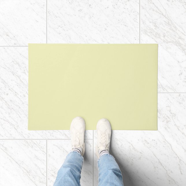 Paillasson Solid Soft Pastel Yellow Door Mat (Intérieur)