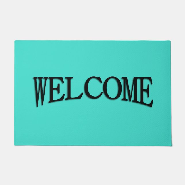 Paillasson Solide Turquoise / Aqua Blue Welcome Mat (Devant)