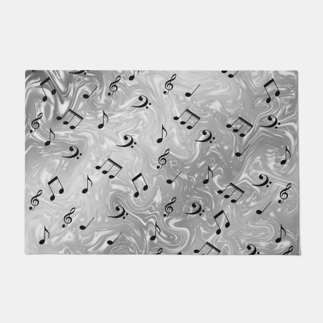 Paillasson son, métal, musique, musical, signe, note, forme, (Devant)