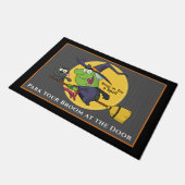 Paillasson Sorcière Broomstick Déplaisant Chat Halloween (Incliné)