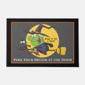 Paillasson Sorcière Broomstick Déplaisant Chat Halloween (Devant)