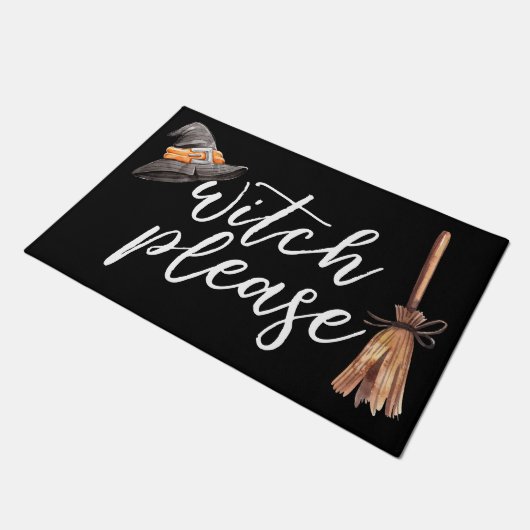 Paillasson Sorcière S'Il Vous Plaît Halloween Noir (Incliné)