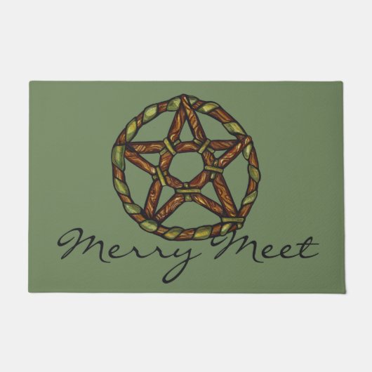 Paillasson Sorcière verte Pagan Pentacle Nature Wicca (Devant)