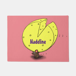 Paillasson Souris mignonne avec dessin animé au fromage