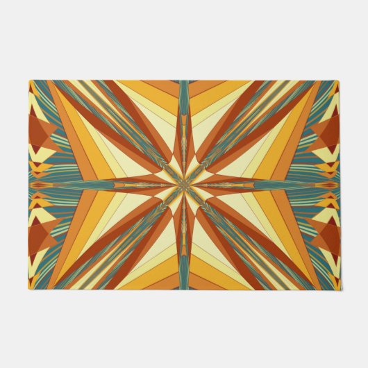 Paillasson Southwestern Golden Sun Rays Design indien (Devant)