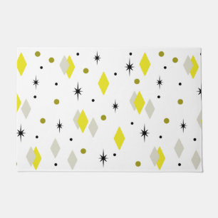 Paillasson Space Age Diamonds Yellow Gray White