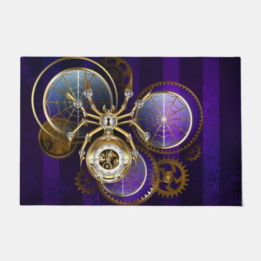 Paillasson Spider Steampunk sur Arrière - plan pourpre (Devant)