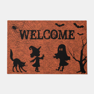 Paillasson Spider Web Chat noir Halloween mat de porte