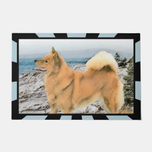 Paillasson Spitz finlandais à Seashore Peinture - Chien Art