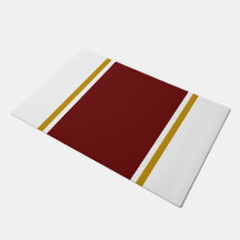 Sporty Deep Red Brown Racing Stripes Sur Blanc