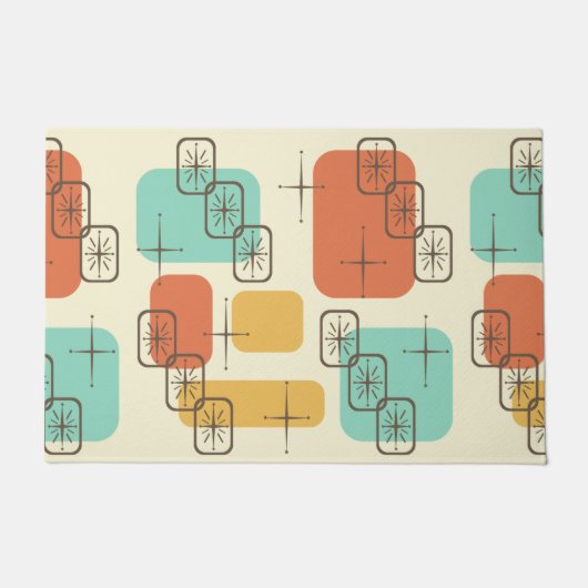 Paillasson Spoutnik moderne du milieu du siècle Multicolore 1 (Devant)