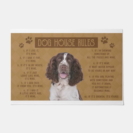 Paillasson Springer Spaniel Dog House Règles, S'Il A Cassé (Devant)
