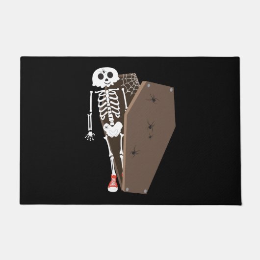 Paillasson Squelette et café Halloween Design (Devant)